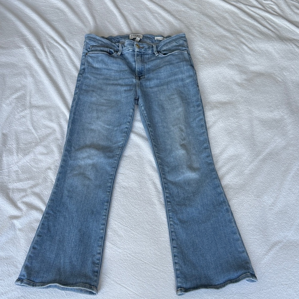 Frame Denim Light Blue Flare Jeans